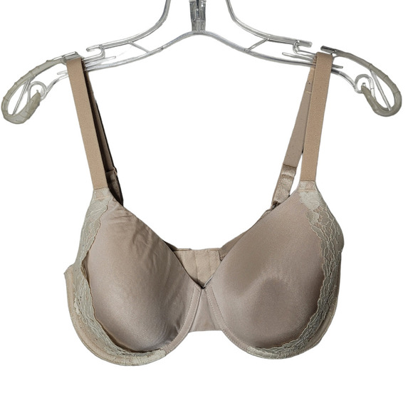 WACOAL 853112 Opulence nude Contour Demi Bra Beige Lace Underwire Sz 32DDD - Picture 1 of 6